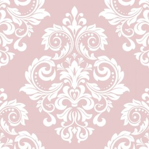 Papel de Parede Arabesco Floral Rosa Nobre