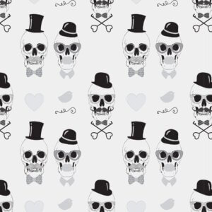 papel de parede preto e branco caveira