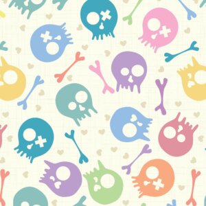 Papel de Parede Infantil Caveira Teen