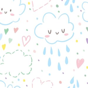Papel de Parede Chuva de Amor para Quarto Infantil 57x270cm
