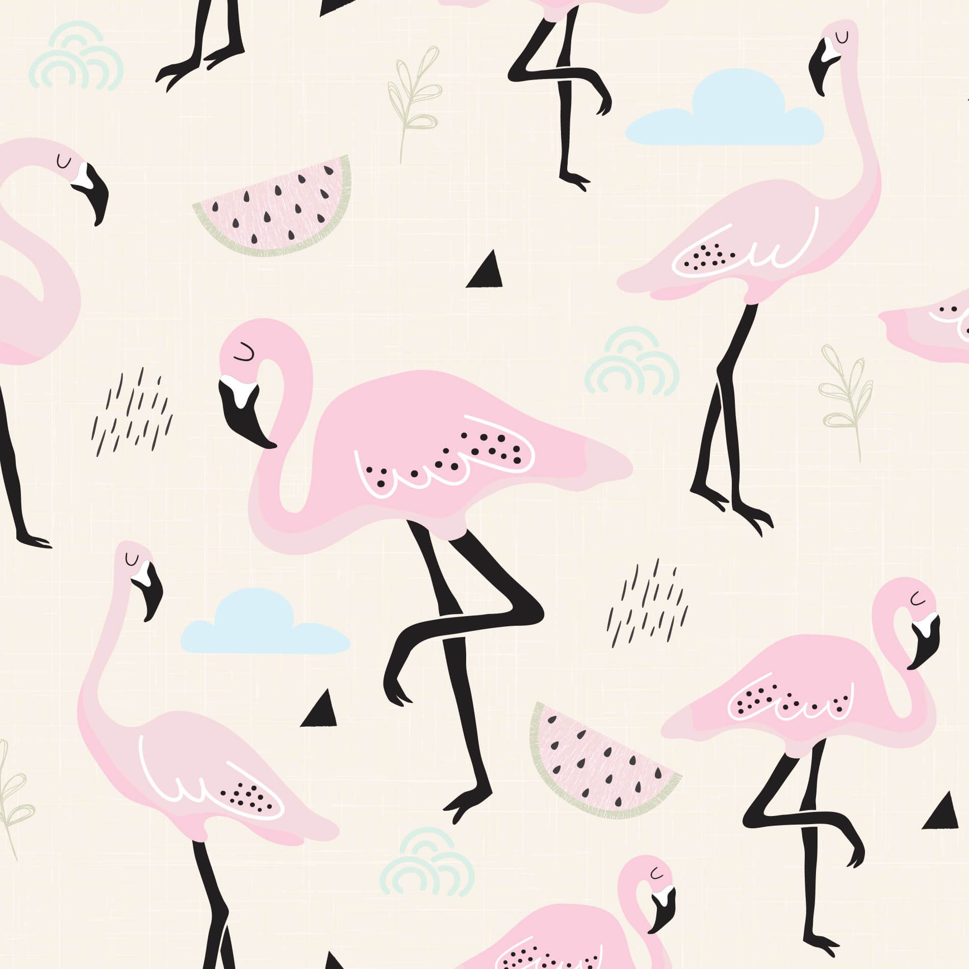 Papel de Parede Flamingo Rosa para Quarto de Menina