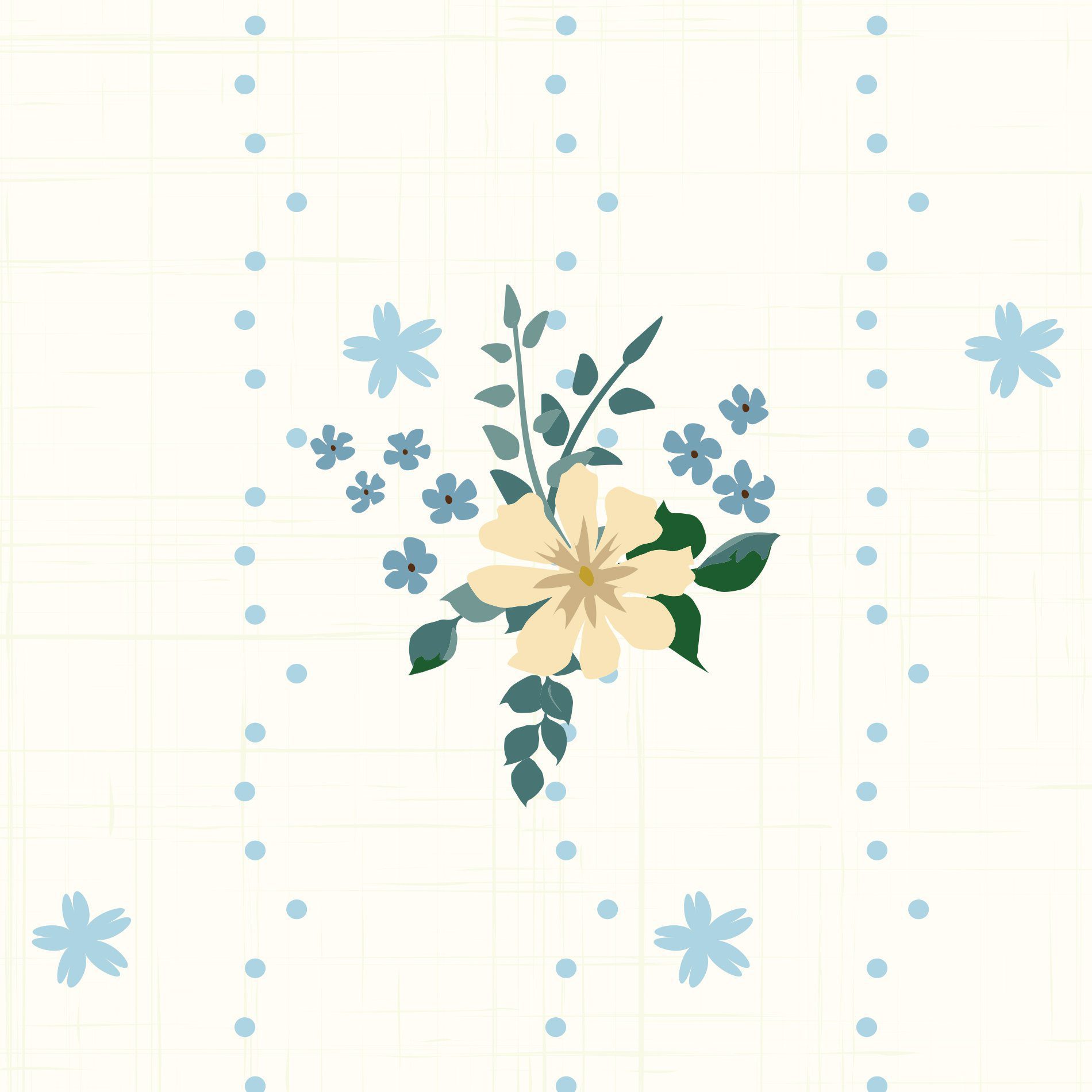 Papel de Parede Adesivo Amarelo Floral