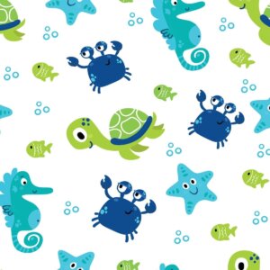 Papel de Parede Fundo do Mar Cartoon 57x270cm
