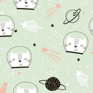 Papel de Parede Gatinho Astronauta no Espaço