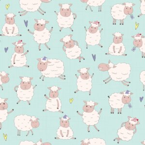 Papel de Parede Adesivo Infantil para Quarto de Bebê Ovelhas