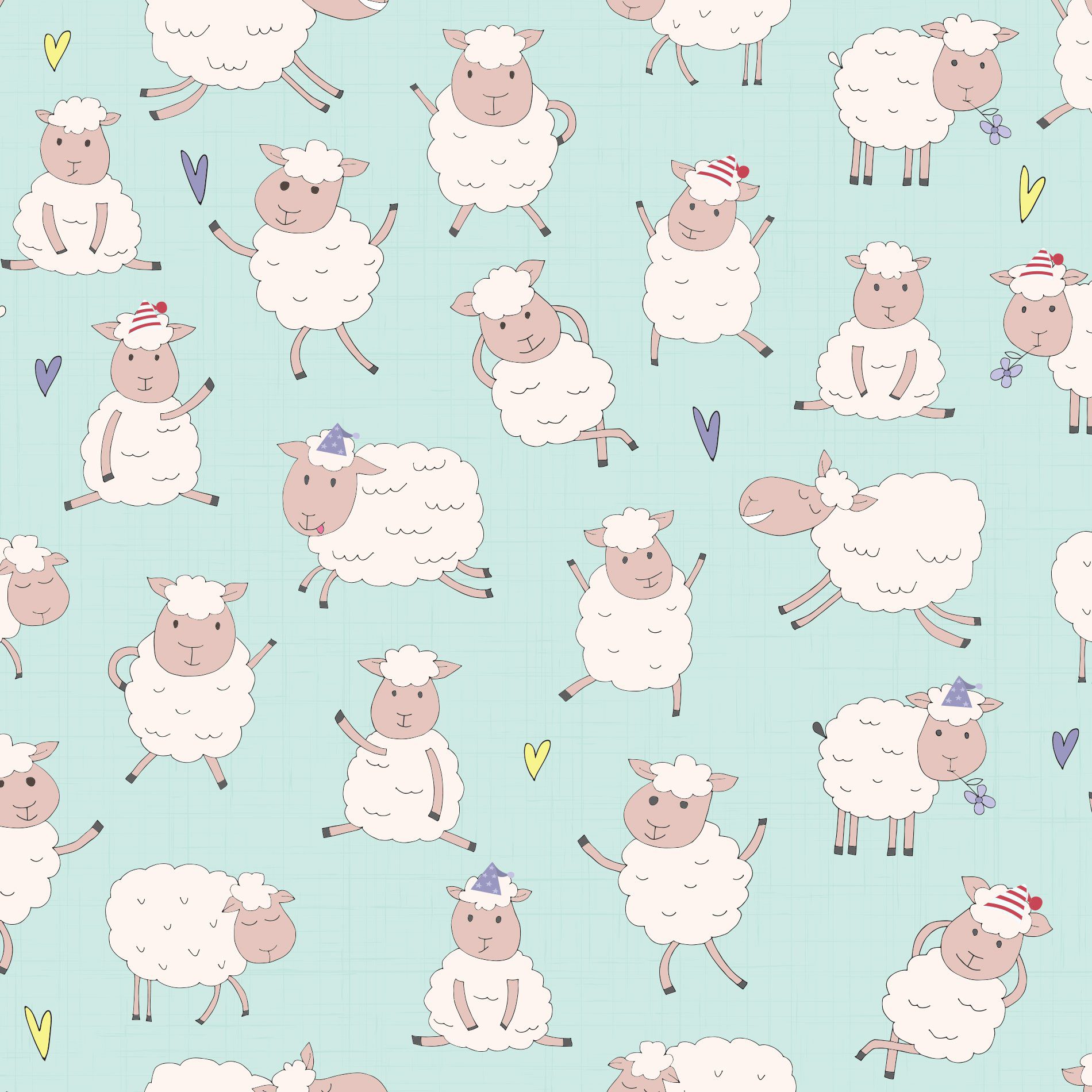 Papel de Parede Adesivo Infantil para Quarto de Bebê Ovelhas