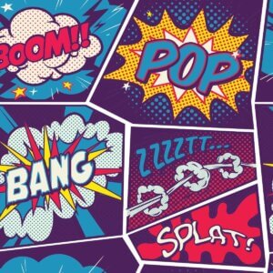 Papel de Parede Quadrinhos Pop Art 57x270cm