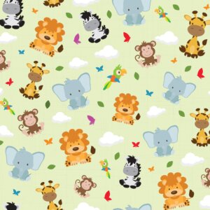 Papel de Parede Animais Safari Zoo Infantil 57x270cm