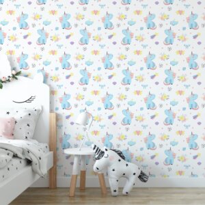 Papel de Parede Unicórnio Flores Diamante 57x270cm,Papel de Parede Unicórnio Flores Diamante 57x270cm