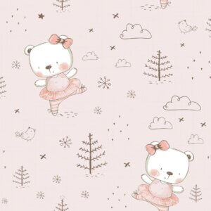 Papel de Parede Ursa Bailarina Infantil 57x270cm