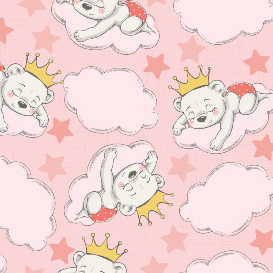 Papel de Parede Infantil Ursinha Princesa 2,70×0,57m Papel de Parede Infantil Ursinha Princesa 2,70×0,57m