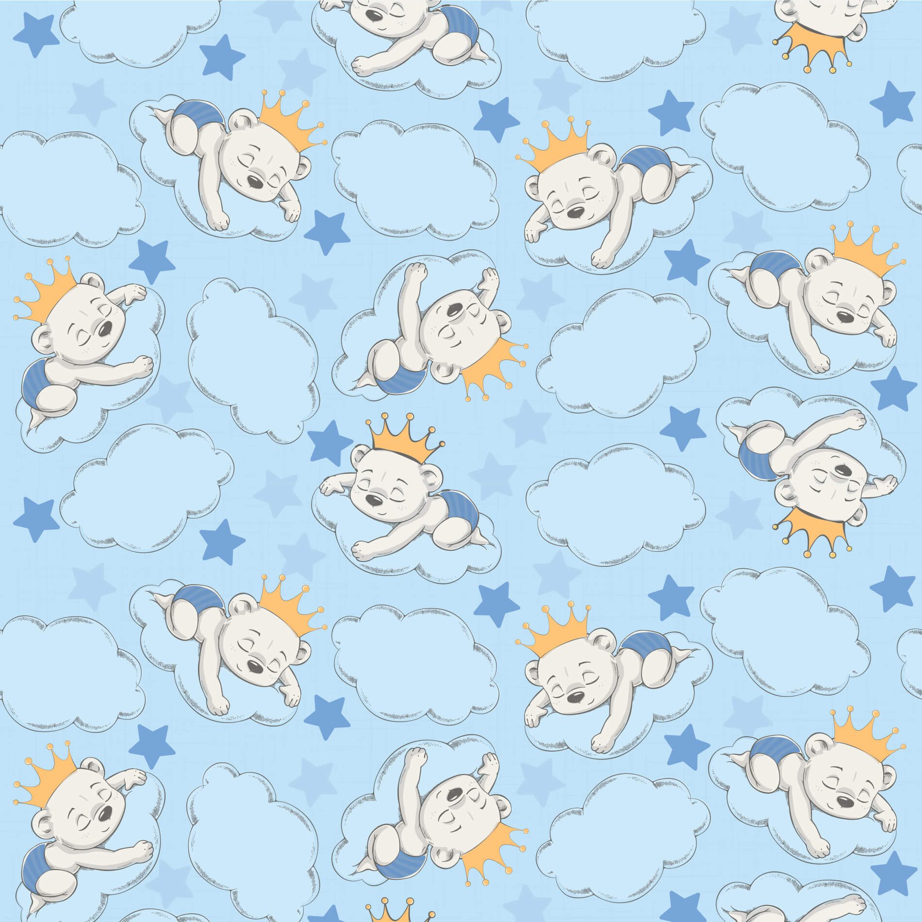Papel de Parede Ursinho Príncipe 57x270cm