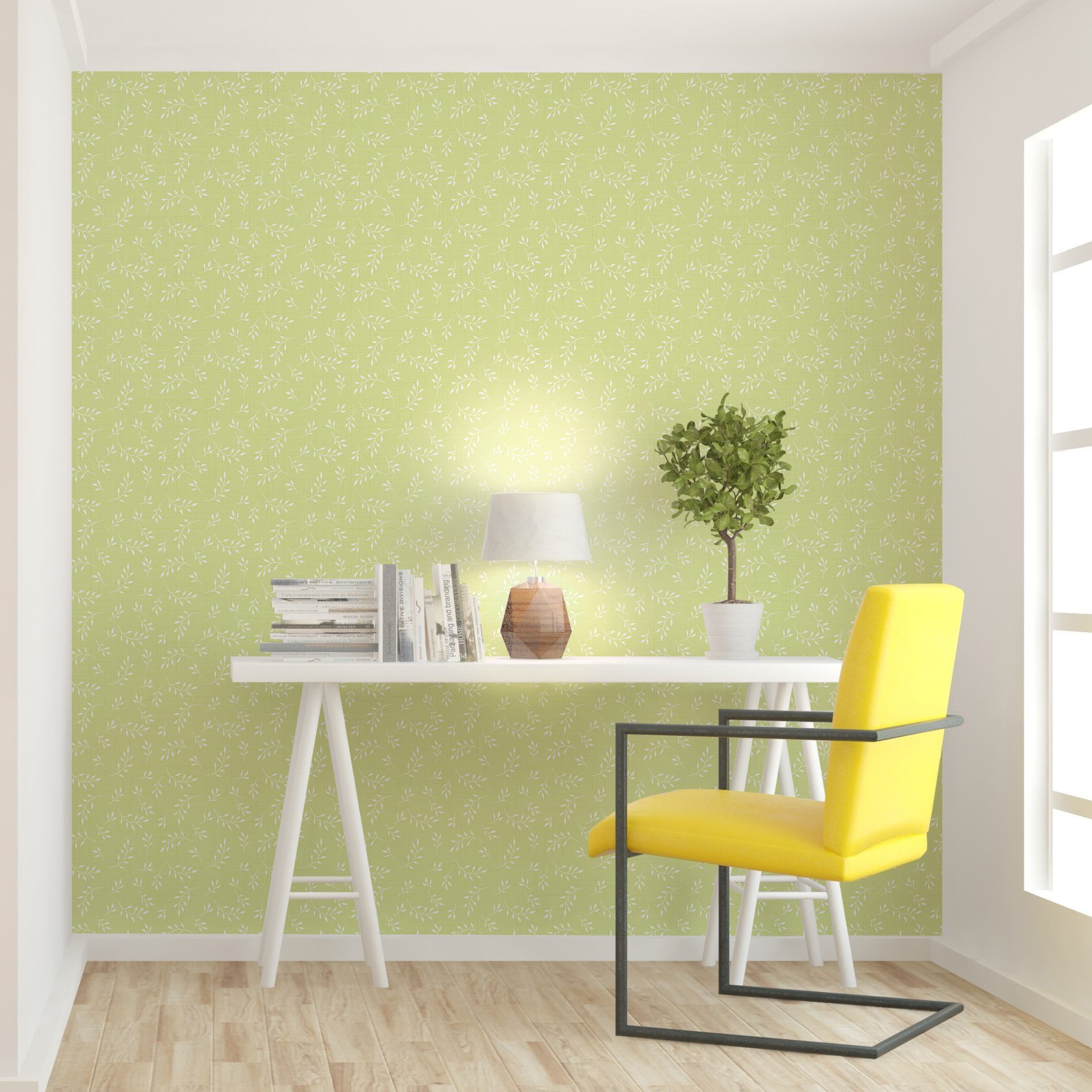 Papel de Parede Verde Galhos