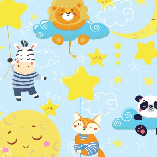 Papel de Parede Nuvens e Animais 2,70×0,57m