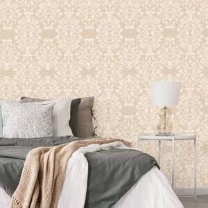 Papel de Parede Arabesco Creme Bege Claro 57x270cm,Papel de Parede Arabesco Creme Bege Claro 57x270cm