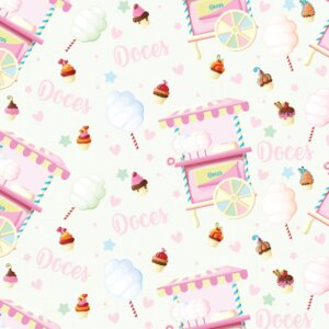 Papel de Parede Doces Cup Cake para Quarto de Menina