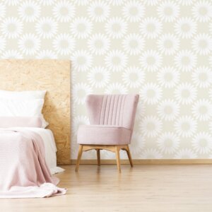 Papel de Parede Adesivo Floral Bege