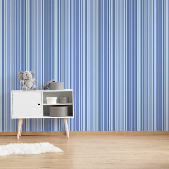 Papel de Parede Listrado Tons de Azul 57x270cm