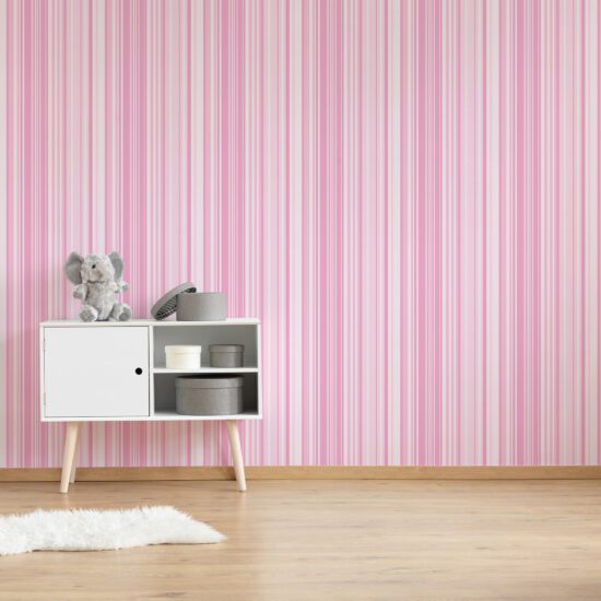 Papel de Parede Listrado Tons de Rosa 57x270cm Papel de Parede Listrado Tons de Rosa 57x270cm