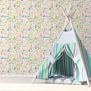 Papel de Parede para Quarto de Bebê Brinquedos rolo 57x270cm