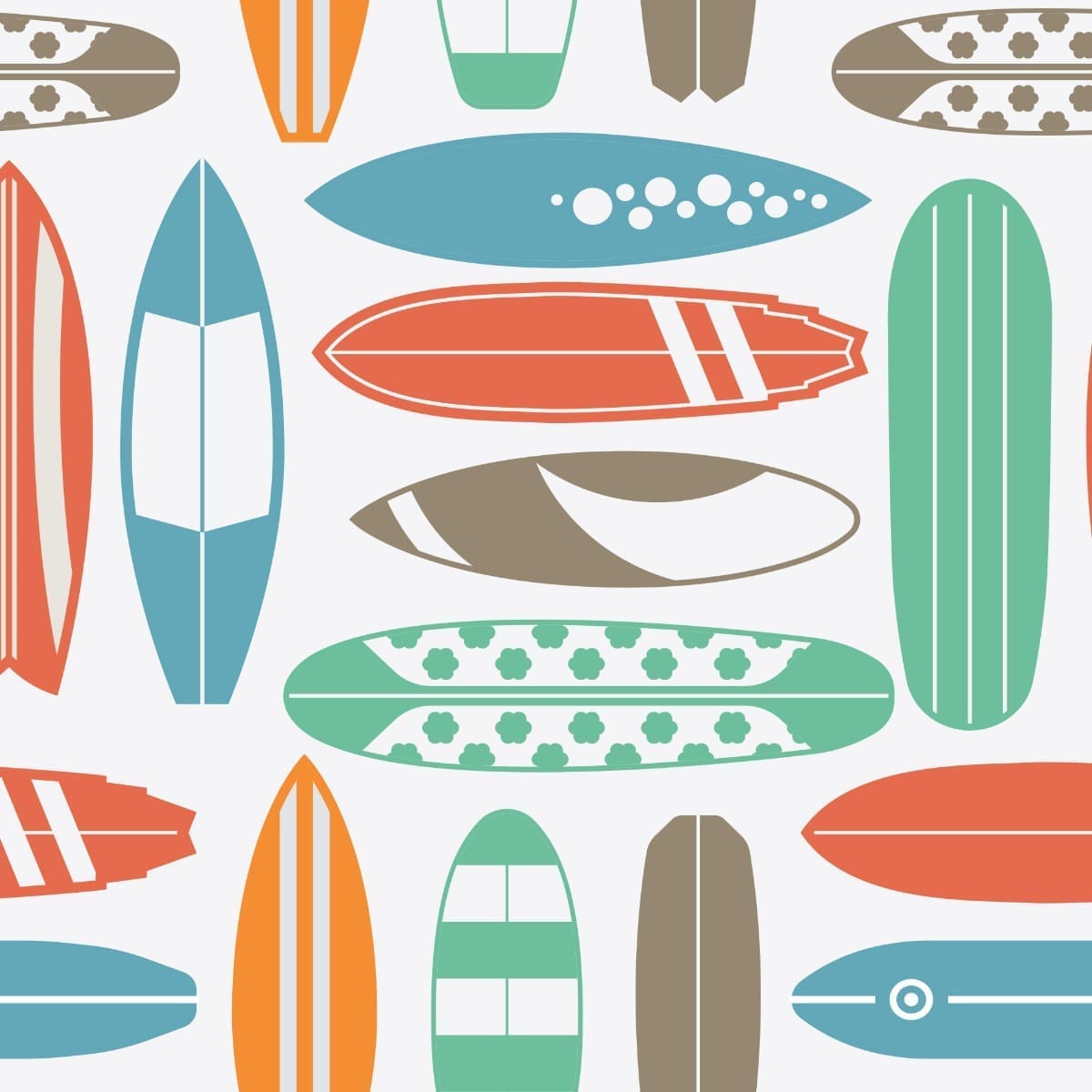 Papel de Parede Pranchas de Surf Coloridas 57x270cm