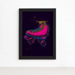 Quadro Patins Hobby Moldura Preta 22x32cm