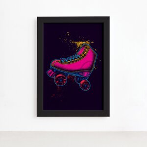 Quadro Patins Hobby Moldura Preta 22x32cm,Quadro Patins Hobby Moldura Preta 22x32cm