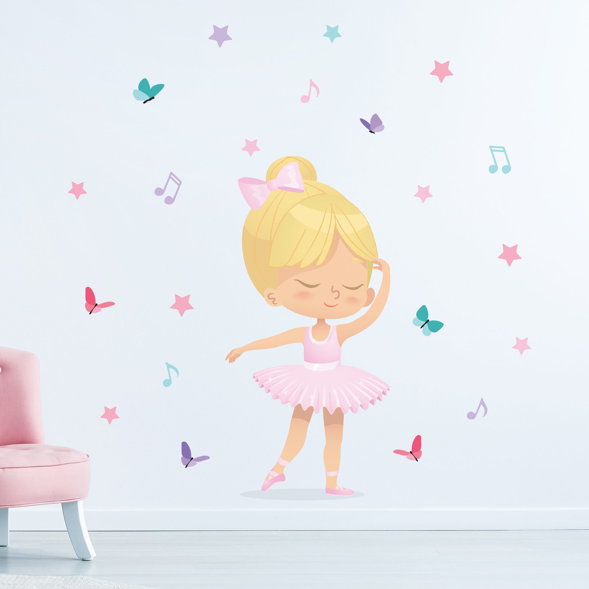 Adesivo de Parede Bailarina para Quarto de Menina - Étnico