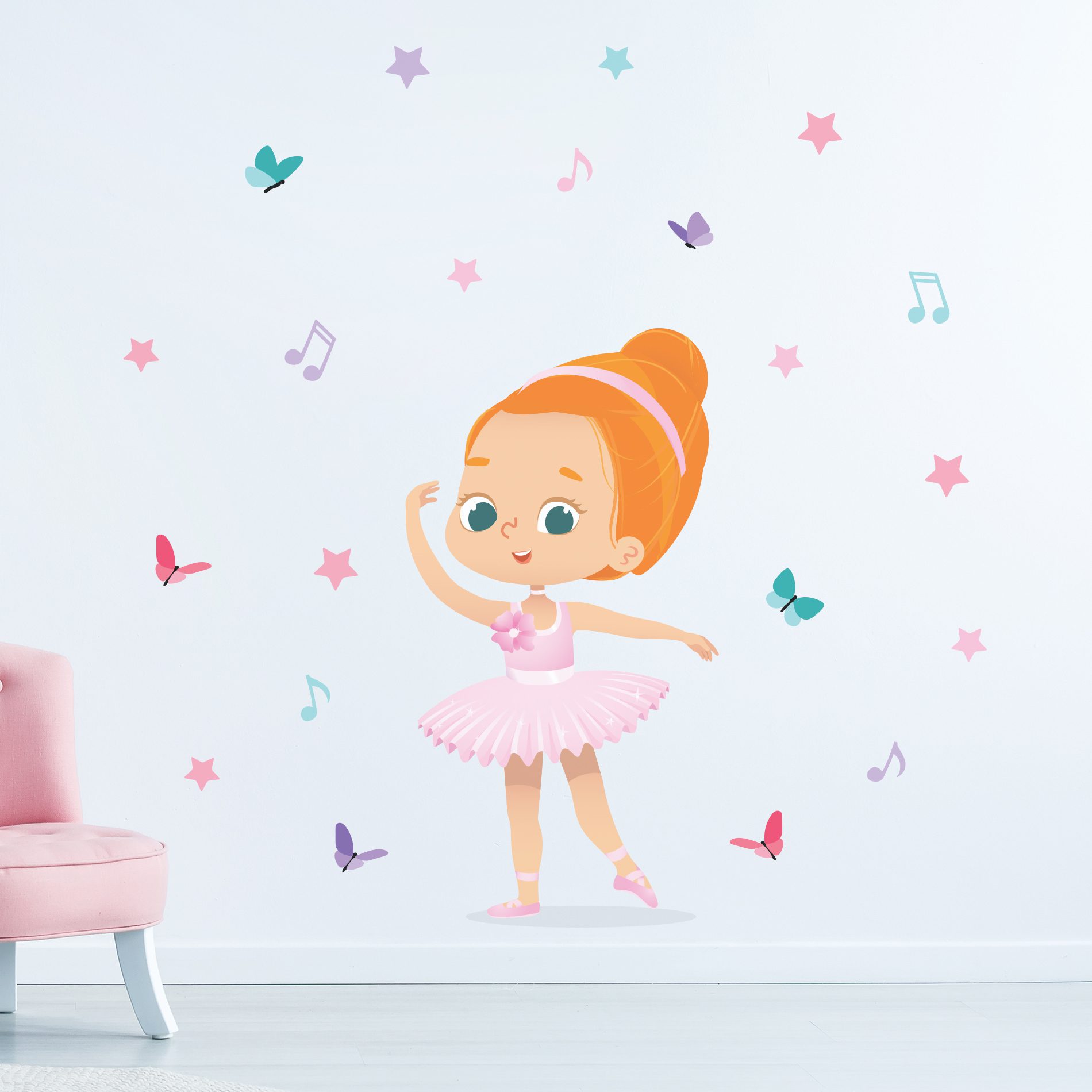 Adesivo de Parede Bailarina para Quarto de Menina - Étnico