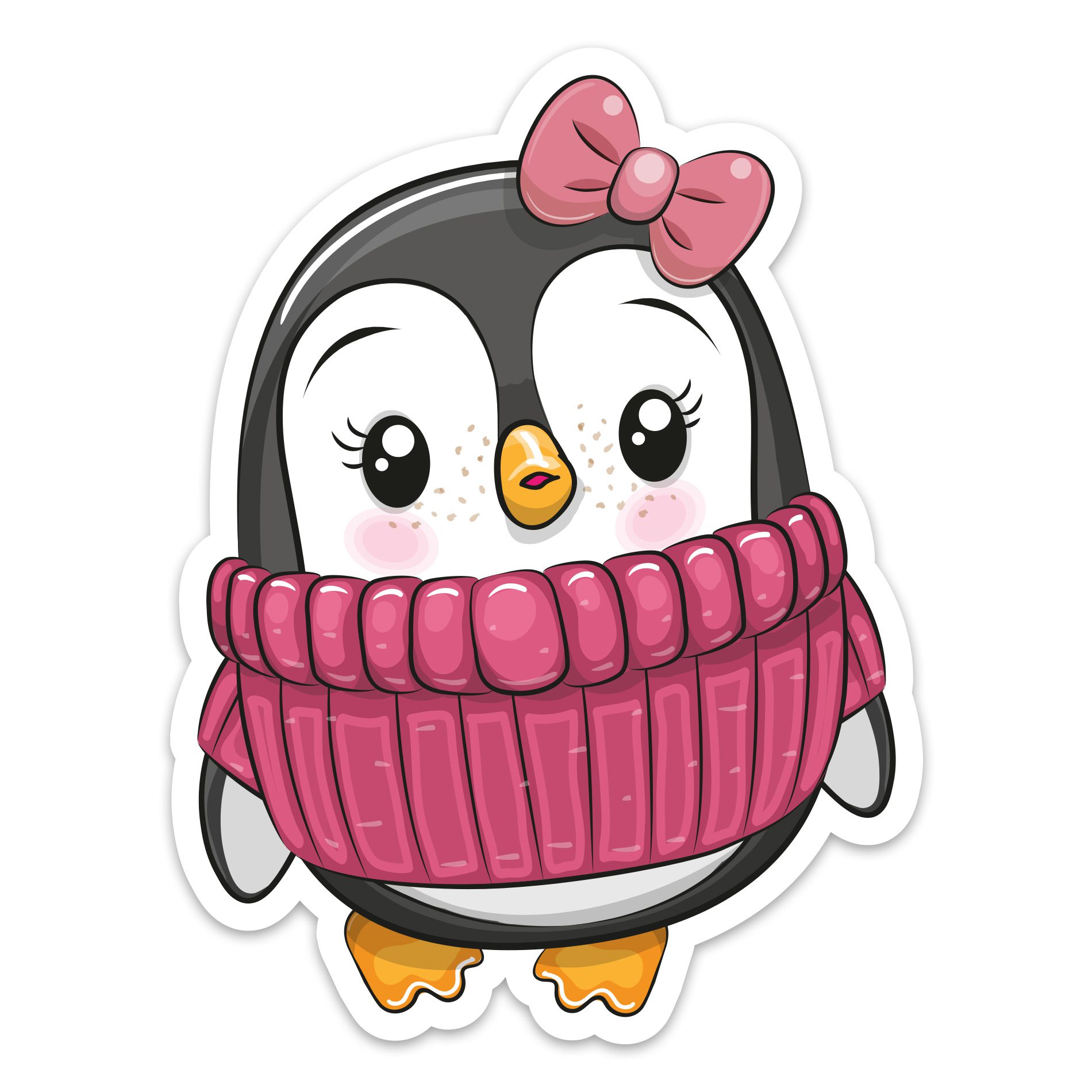 Adesivo de Pinguim para Geladeira Menina 25x16cm