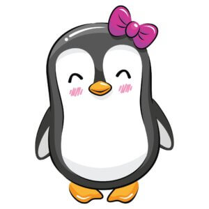 Adesivo de Pinguim para Geladeira Lacinho 25x16cm