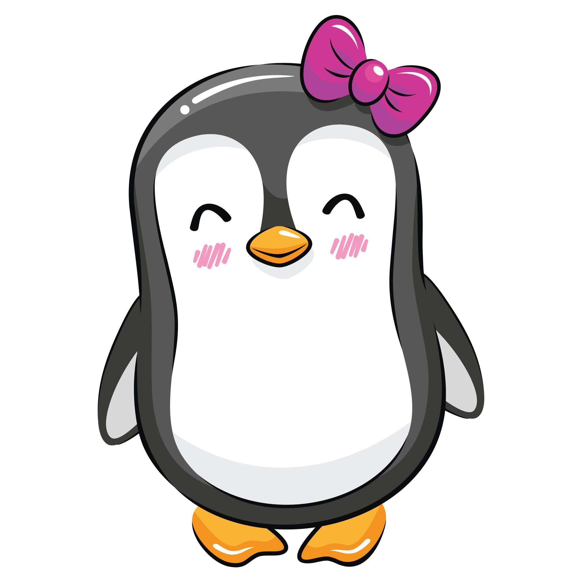 Adesivo de Pinguim para Geladeira Lacinho 25x16cm