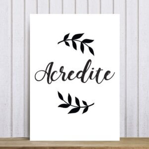 Placa Decorativa Frases de Motivação Acredite