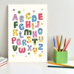 Placa Decorativa Infantil Alfabeto Kids 20x30cm