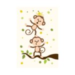 Placa Decorativa Macacos Amigos 20x30cm