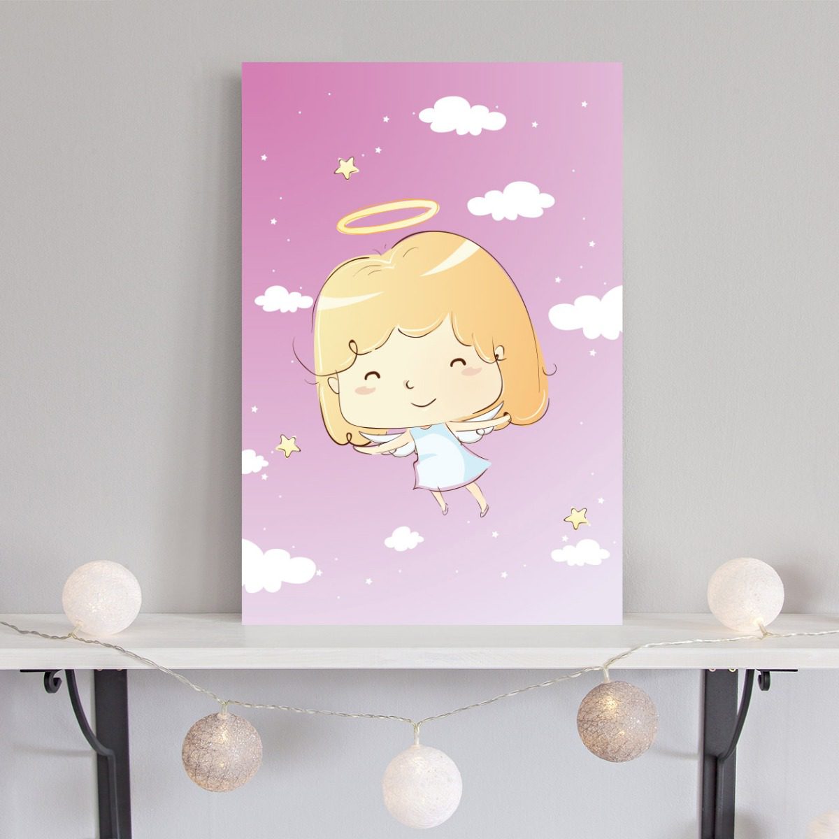 Placa Decorativa Santo Anjo Menina 30x40cm