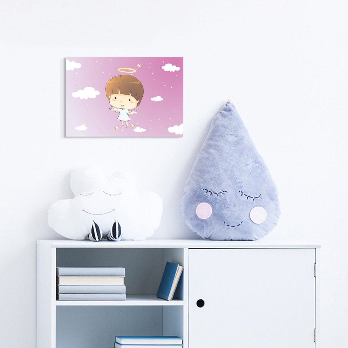 Placa Decorativa Anjinho Menino 30x40cm