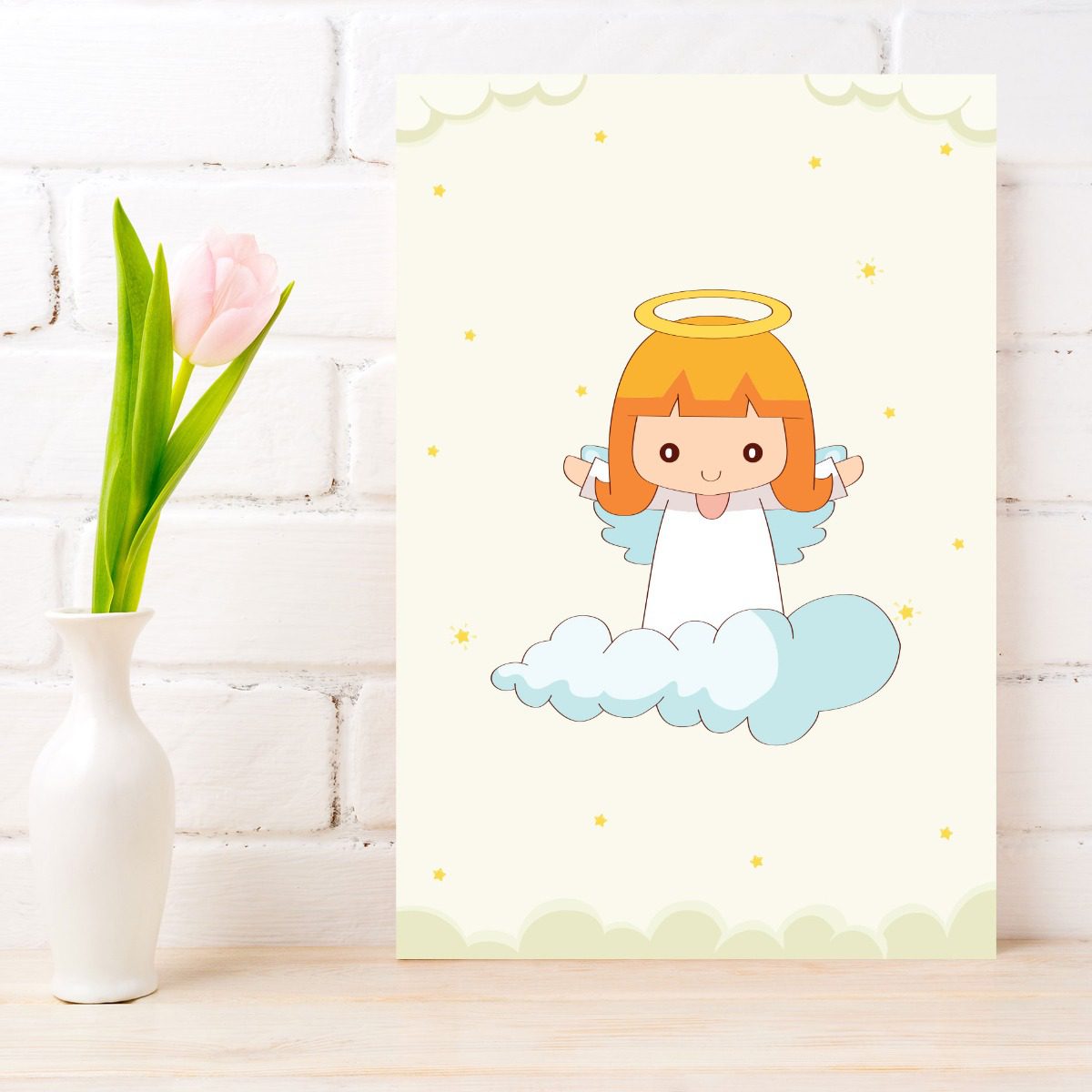 Placa Decorativa Anjinho Abençoado 20x30cm