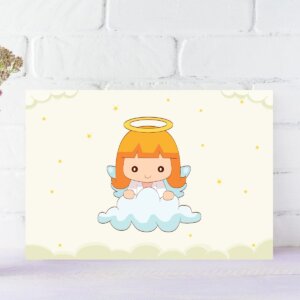 Placa Decorativa Anjinho na Nuvem 20x30cm