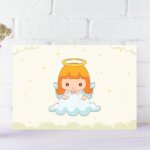 Placa Decorativa Anjinho na Nuvem 30x40cm