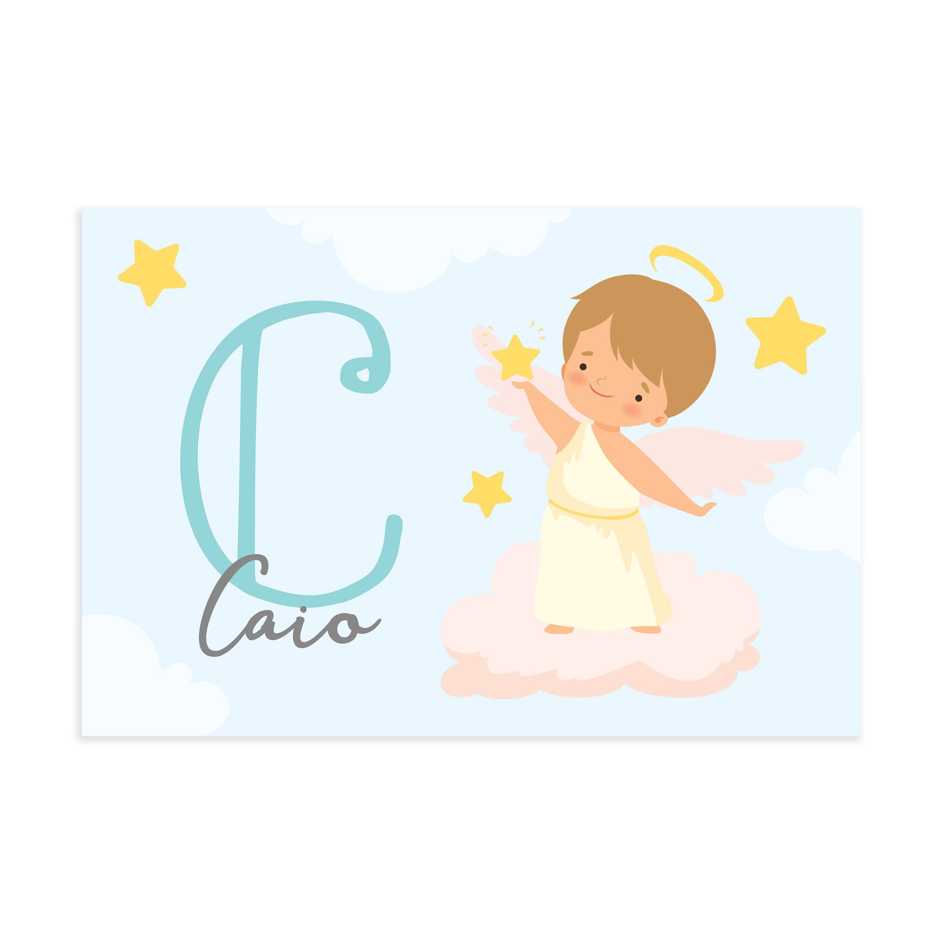 Placa Decorativa Nome Personalizado Anjo Menino 20x30cm,Placa Decorativa Nome Personalizado Anjo Menino 20x30cm