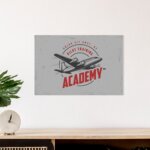 Placa Decorativa Vintage Avião Academy 30x40cm