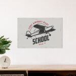 Placa Decorativa Vintage Avião School 30x40cm