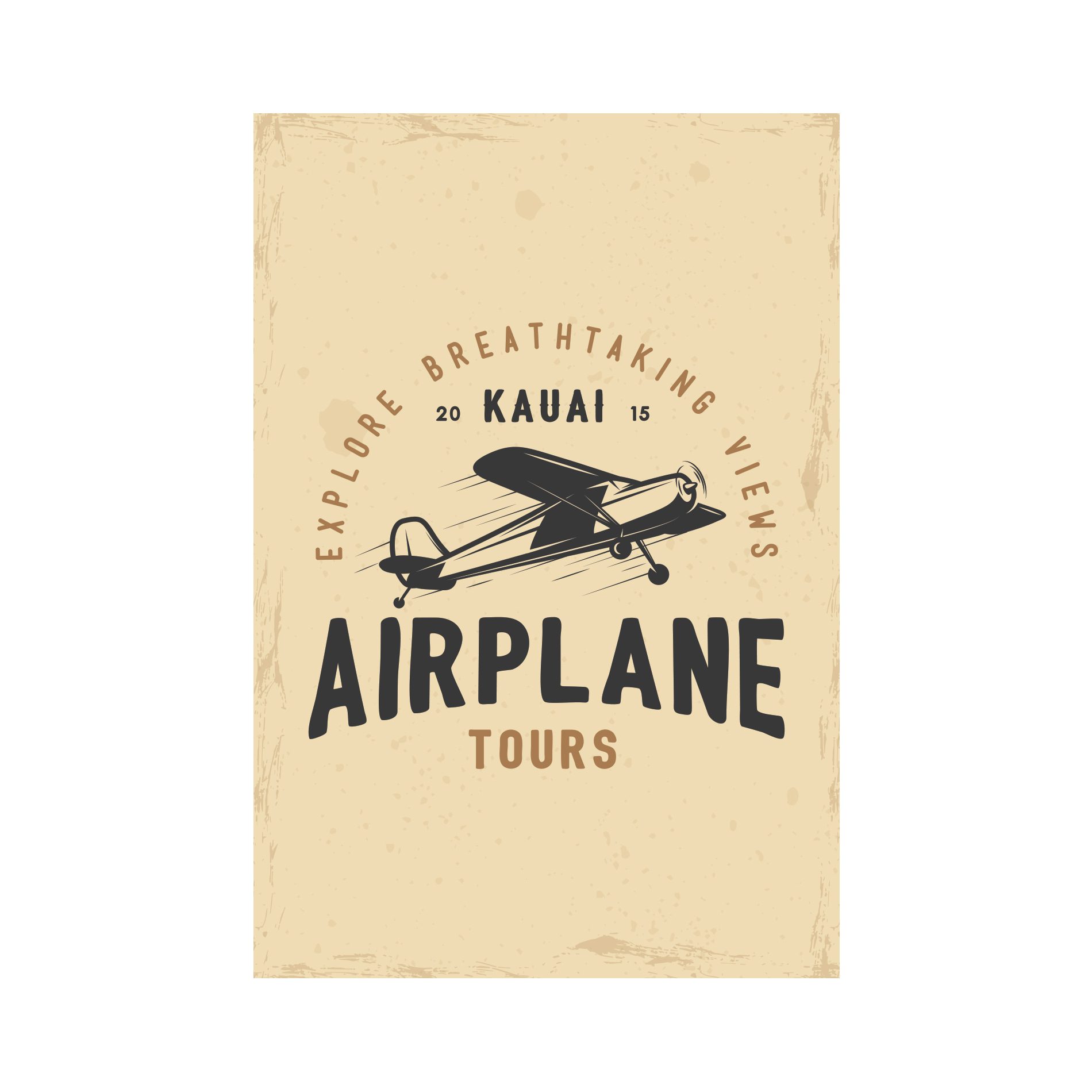 Placa Decorativa Vintage Avião Tours 01 20x30cm,Placa Decorativa Vintage Avião Tours 01 20x30cm