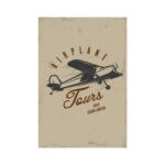 Placa Decorativa Vintage Avião Tours 02 20x30cm