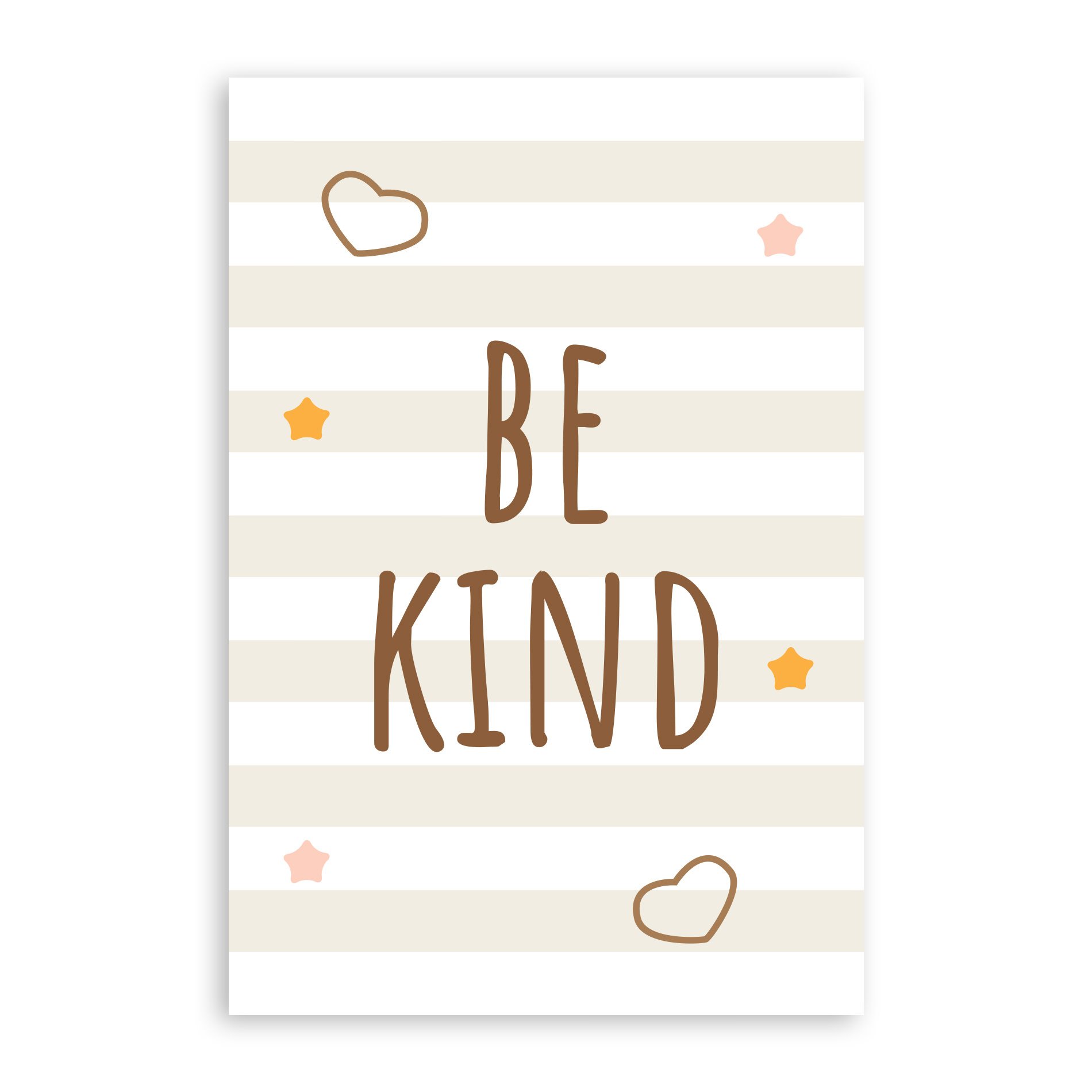 Placa Decorativa MDF Infantil Be Kind Marrom 30x40cm