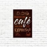 Placa Decorativa Cozinha Café Expresso 20x30cm