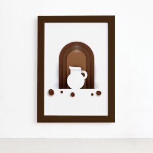Quadro Decorativo Café Paper Jarra 22x32cm Marrom