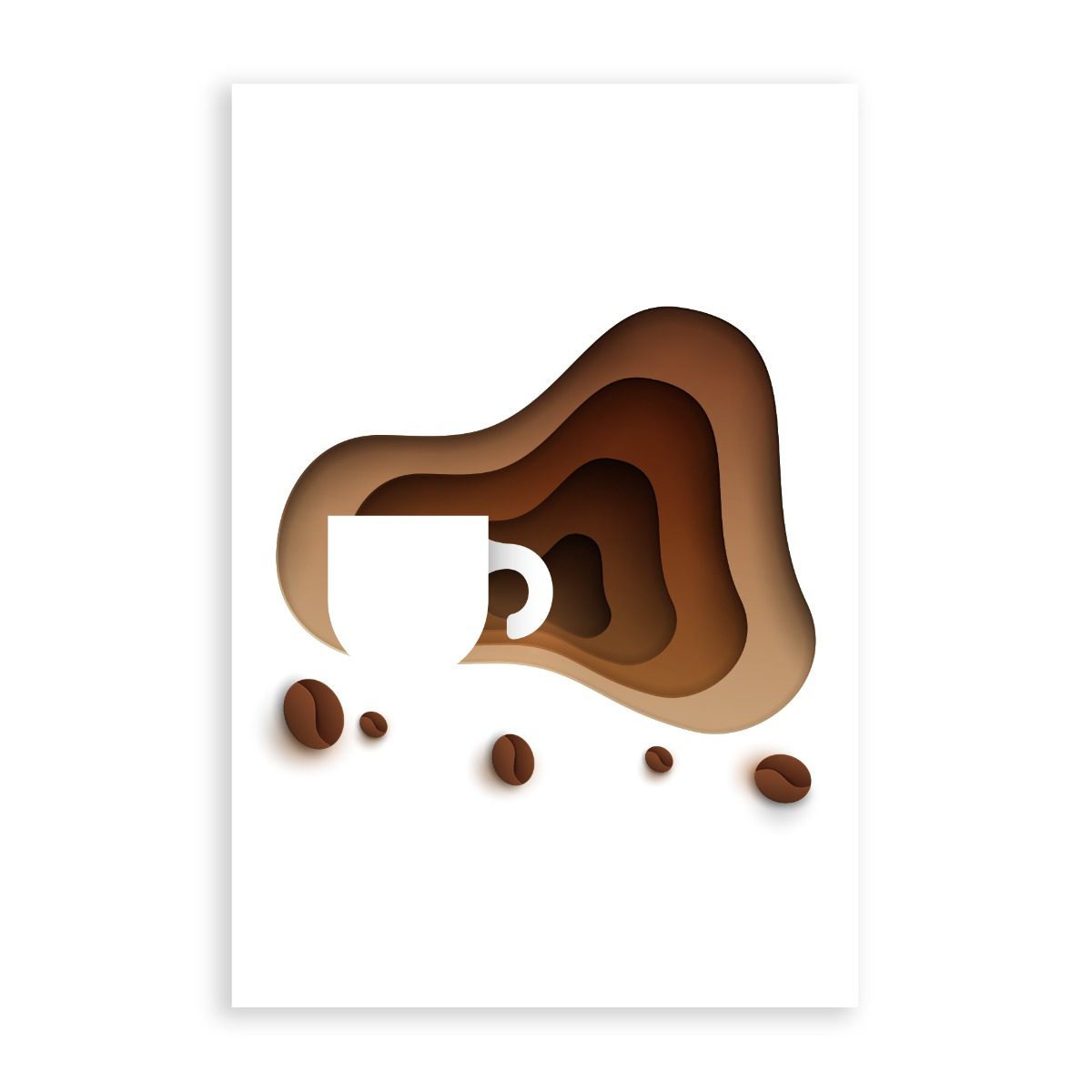 Placa Decorativa Xícara Café e Grãos 20x30cm