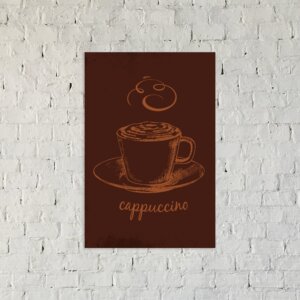 Placa Decorativa Café Cozinha Cappuccino 20x30cm,Placa Decorativa Café Cozinha Cappuccino 20x30cm